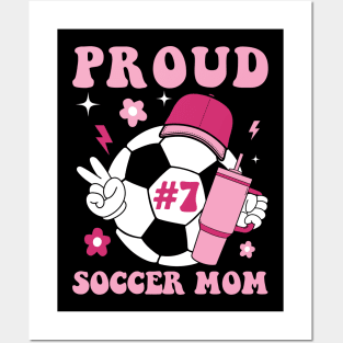 Proud Soccer Mom with any number gift for boy and girl Posters and Art